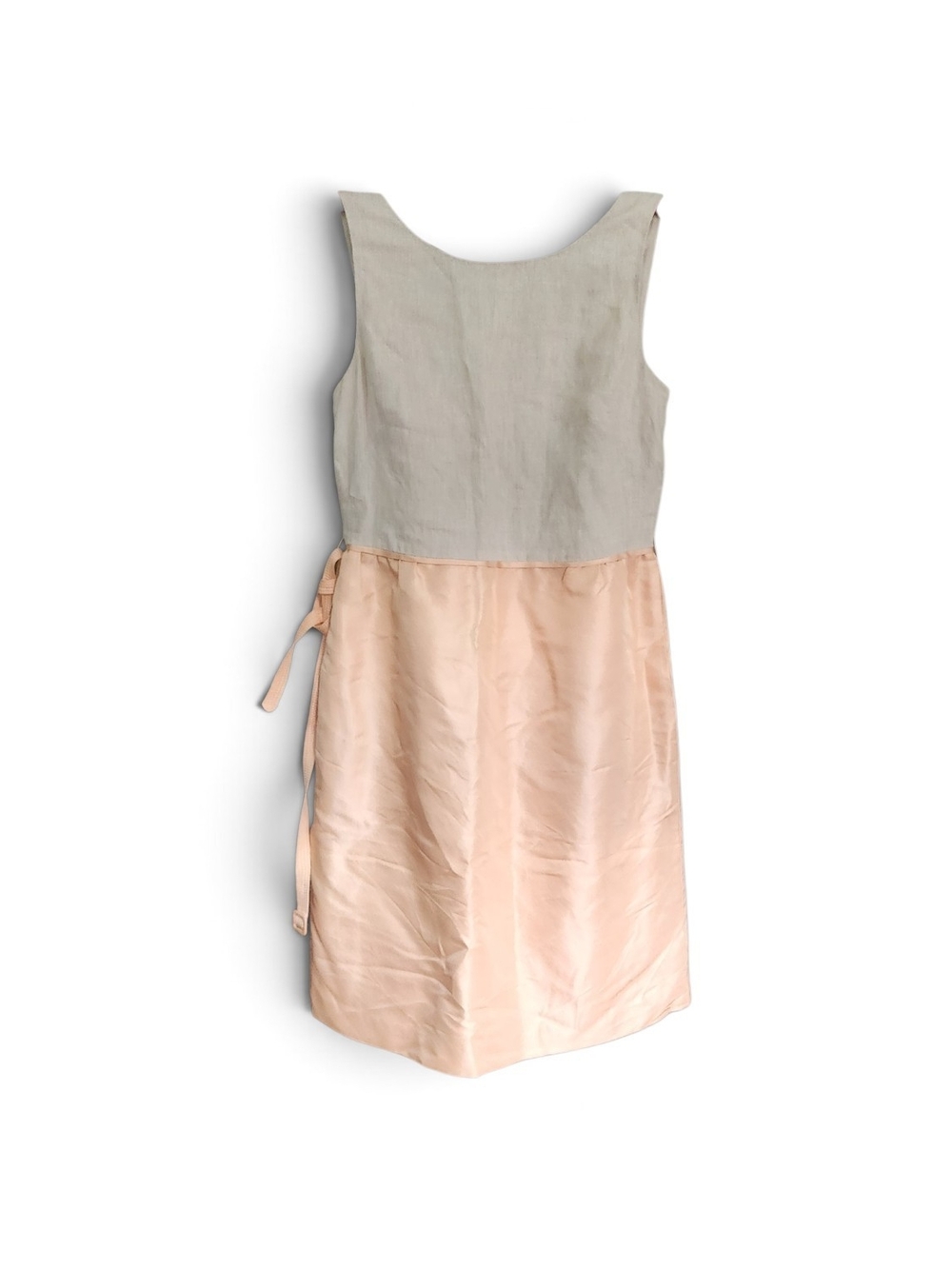 J. Crew Two-Tone Sleeveless Dress in Beige and Blush
